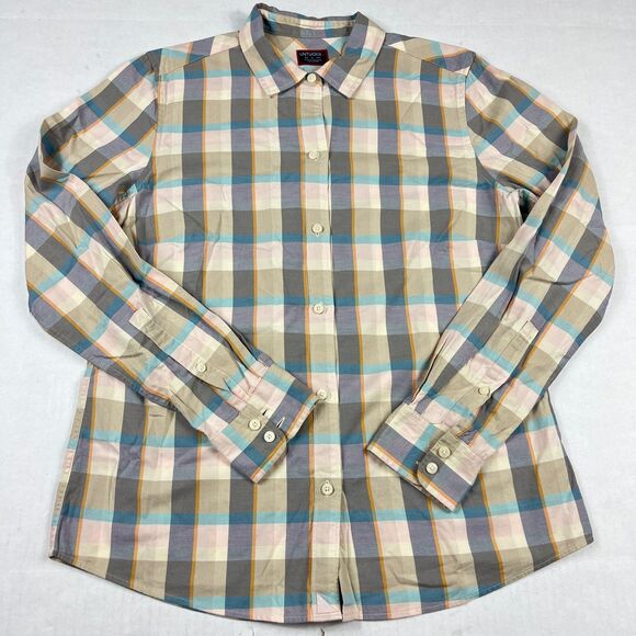Untuckit Womens Plaid Button Down Shirt 4 Cotton Soft Casual Preppy Classic Top - Picture 1 of 9